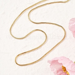 2mm 304ステンレススチールスクエアスネークチェーンネックレス（女性用）  ゴールドカラー  24.25インチ（61.6cm）&nbsp;NJEW-B131-01B-G