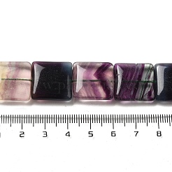 天然石蛍石ビーズ連売り  正方形  18~18.2x18~18.2x6~6.5mm  穴：1mm  約21個/連  14.96''~15.08''（38~38.3センチメートル）&nbsp;G-Z047-B02-03
