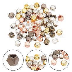 600Pcs 6 Colors Polyhedron Alloy Finding Beads&nbsp;FIND-AR0004-57