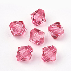 透明なアクリルビーズ  双円錐形  カメリア  4x4mm  穴：1.2mm  約340個/10g&nbsp;X1-TACR-S146-4mm-03