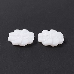 アクリルボタン  2穴  染め  花  ホワイト  18x3.5mm  穴：2mm&nbsp;BUTT-E007-B-01