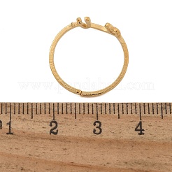 女性用304ステンレススチールカフリング  文字a~zのハート  18KGP本金メッキ  V字  5.5mm  内径：調節可能。&nbsp;RJEW-D285-01G-V