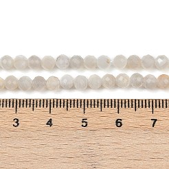 天然ホワイトムーンストーンビーズ連売り  多面カット  ラウンド  4mm  穴：0.7mm  約96個/連  14.96