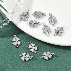 SHEGRACE Brass Micro Pave Clear Cubic Zirconia Charms&nbsp;XGRQ2O411-415P