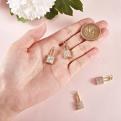5個真鍮マイクロパヴェクリアキュービックジルコニアペンダント  ニッケルフリー  ロック  18KGP本金メッキ  23x11x5mm  穴：3mm&nbsp;ZIRC-SZ0003-24