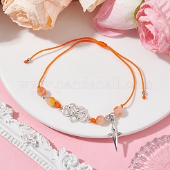 Natural Dyed White Jade Braided Bead Bracelets&nbsp;BJEW-JB09823-02