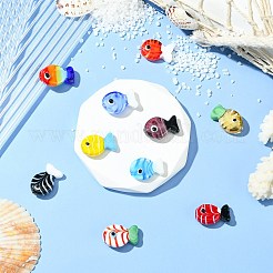 10個10スタイル手作りランプワークビーズ  魚  ミックスカラー  19~21x12~20x7.5~10.5mm  穴：0.8~1.8mm  1個/スタイル&nbsp;LAMP-CJ0002-57