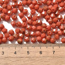 ピカソ ベーキングペイント ガラスシードビーズ  双円錐形  サンゴ  4.5x4mm  穴：1.1mm  約142個/10g&nbsp;X1-SEED-A032-02A-03