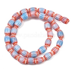 Handmade Millefiori Glass Oval Bead Strands&nbsp;LK-Z001-01B-08