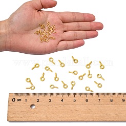 アイアンスクリューアイピンヒートンキャップ  片穴パーツ用  ゴールドカラー  8x4x1mm  穴：2mm&nbsp;E561Y-G-FF