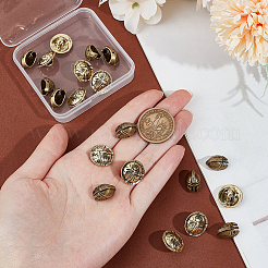 ヘルメット合金ビーズ10個  シールド模様シャンクボタン付き半円形10個付き  ミックスカラー  ビーズ：16x11x10.5mm  穴：1.6mm  10個;ボタン: 17x9.5mm  穴：5.5mm  10pc&nbsp;FIND-UN0002-99