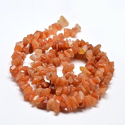 Chip Natural Red Aventurine Beads Strands&nbsp;G-N0134-10B