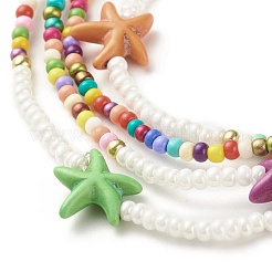 Summer Jewelry Starfish Waist Bead&nbsp;NJEW-C00028-03