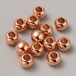 CCBプラスチックヨーロピアンビーズ  大穴ビーズ  ラウンド  ローズゴールド  12x9.8mm  穴：5.8mm  50個/袋&nbsp;LS-CCB-TAC0004-01E-RG