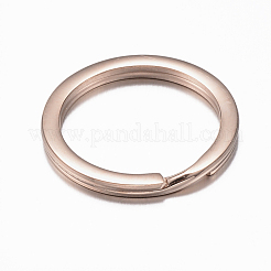 イオンプレーティング（IP）304ステンレススチール製スプリットキーリング  キーホルダー留め金のパーツ  ローズゴールド  20x2mm&nbsp;STAS-H383-31RG