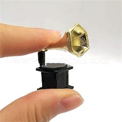 ドールハウスミニチュア  ビンテージ蓄音機モデル  ブラック  15x15x23mm&nbsp;PW-WG7DD0B-01