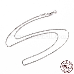 Anti-Tarnish Rhodium Plated 925 Sterling Silver Wheat Chains Necklace for Women&nbsp;STER-I021-02C-P