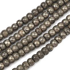 天然ゴールドパイライト/ゴールデンパイライトビーズ連売り  ロンデル  スムーズ  6x4mm  穴：0.8mm  約87個/連  15.35''（39センチメートル）&nbsp;G-L647-D07-4x6mm-01