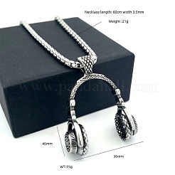 Vintage Hip-Hop 304 Stainless Steel Headset Pendant Necklaces for Men Women&nbsp;NI7157