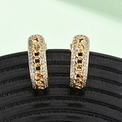 Brass Micro Pave Clear Cubic Zirconia Stud Earrings&nbsp;EJEW-B153-15G
