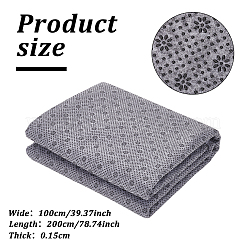 ポリコットン刺繍生地  グレー  200x100x0.15cm&nbsp;DIY-WH0028-59A