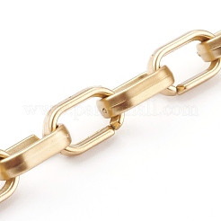 不透明なスプレー塗装アクリルリンクアズキチェーン  クイックリンクチェーン  ゴールド  18.5x11.5x5mm  約39.37インチ（1m）/連&nbsp;AJEW-JB00913-01