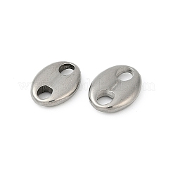 304ステンレススチールリンクコネクター  コー​​ヒー豆  ステンレス鋼色  14.5x11x3mm  穴：3.7mm&nbsp;STAS-O145-48P