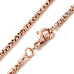 1.8mm Rack Plating Brass Box Chain Necklaces for Women Men&nbsp;MAK-L044-60RG