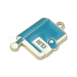 Mbtiテーマ合金エナメルペンダント  ゴールドカラー  istjという単語が書かれたノート  28x17x1.5mm  穴：1.8mm&nbsp;ENAM-I083-01G-05