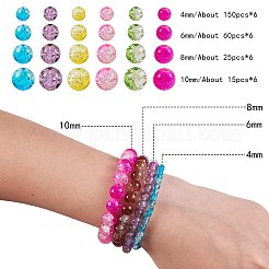 1500Pcs 24 Style Baking & Spray Painted Crackle Glass Beads&nbsp;CCG-SZ0001-13B