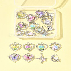 20Pcs 8 Styles Platinum Alloy Glass Pendants&nbsp;FIND-FS0003-78