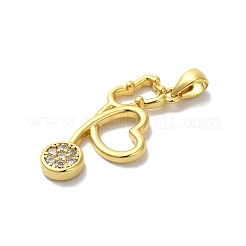 Brass Micro Pave Cubic Zirconia Pendant&nbsp;KK-H487-13G