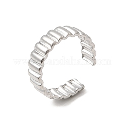 304ステンレススチールオープンカフリング  ステンレス鋼色  6mm&nbsp;RJEW-H261-04P