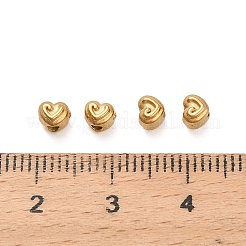 304ステンレススチールビーズ  ハート  イオンプレーティング（ip）  18KGP本金メッキ  3.5x4x4.5mm  穴：1.5mm&nbsp;X-STAS-D204-56G