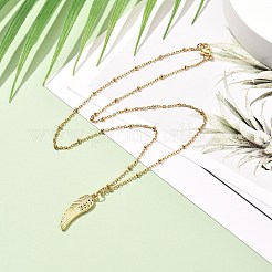 女の子の女性のためのウィング＆クロス＆ハート＆スターペンダントネックレス  ガラスビーズネックレス  ゴールドカラー  レッド  インチ（36~45cm）  3個/セット&nbsp;NJEW-JN03688