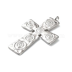 304ステンレスペンダント  クロスチャーム  変色防止  ステンレス鋼色  47x30x1.5mm  穴：3mm&nbsp;STAS-R164-02P