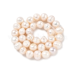 天然養殖淡水パールビーズ連売り  ポテト  グレードa ++  雪  11~12mm  穴：0.6mm  約34個/連  13.78~13.9インチ（35~35.3cm）&nbsp;PEAR-I007-07T-02