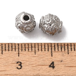 変色しない304ステンレススチールビーズ  ラウンド  ステンレス鋼色  7x6mm  穴：1.6mm&nbsp;STAS-I305-171P