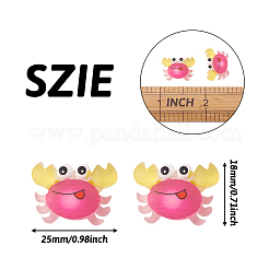 オペーク樹脂カボション  カニ  ピンク  25x18mm&nbsp;CRES-TAC0002-09