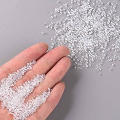 12/0 FGBグレードAラウンドガラスシードビーズ  透明色は光沢の  透明  12/0  2x1.5mm  穴：0.3mm&nbsp;SEED-Q011-F503