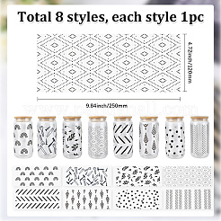 8個 8スタイル PVCプラスチック 防水装飾ステッカーラベル  混合図形  250x120x0.2mm  1個/スタイル&nbsp;DIY-SP0004-93A