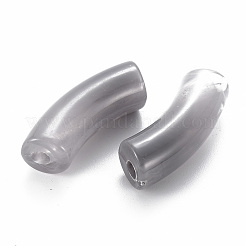 アクリルビーズ  天然石風  カーブチューブ  グレー  36x13.5x11.5mm  穴：4mm  約148個/500g&nbsp;MACR-S372-001B-04