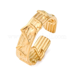 Musical Note 304 Stainless Steel Cuff Rings for Women&nbsp;LS-RJEW-F175-03G-01