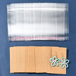 紙製ディスプレイカード50枚  ピアスに使用  長方形  セロハンバッグ付き  シエナ  9x5x0.01cm&nbsp;CDIS-FS0001-14B