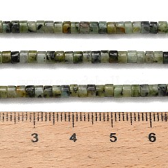 天然アフリカンターコイズ（ジャスパー）ビーズ連売り  ディスク  ヒシビーズ  3x2.5mm  穴：0.6mm  約148個/連  15.31''（38.9センチメートル）&nbsp;G-P608-A13-01