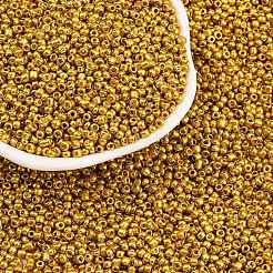 12/0 ガラスシードビーズ  染めの色  ラウンド  小麦  サイズ：直径約2mm  穴：1mm&nbsp;E06900A2