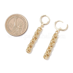 2 Pairs 2 Colors Brass Dangle Hoop Earrings&nbsp;EJEW-JE06637