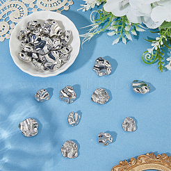 30個 3スタイル 1穴合金シャンクボタン  ナゲット  プラチナ  15~20x14.5~19.5x7.5~8mm  穴：2mm  10個/スタイル&nbsp;BUTT-CY0001-27P