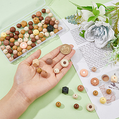 食品グレードの環境に優しいシリコーンビーズ  ラウンド/デイジー  ミックスカラー  11.5~19x7.2~14mm  穴：2~3mm  110個/箱&nbsp;SIL-DC0001-53