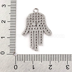 Rack Plating Brass Micro Pave Cubic Zirconia Pendants&nbsp;KK-Z070-10P